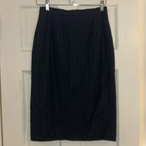 Max Mara Virgin Wool black pinstripe skirt